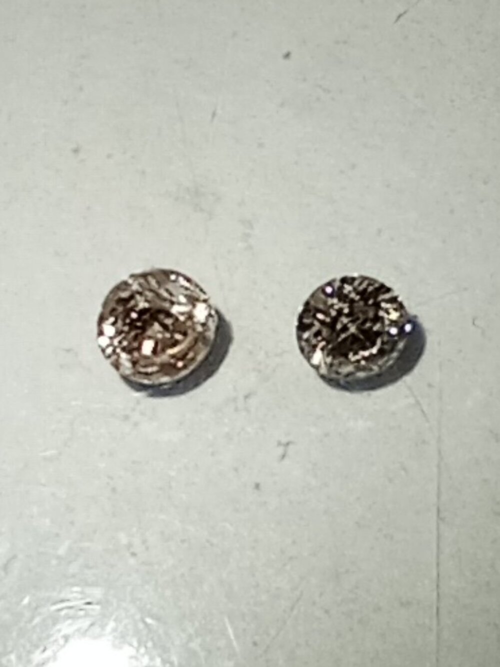 "RESERVED"  Two (2) Genuine ~3mm Round Champagne Diamonds